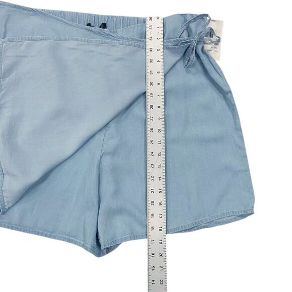 Zac & Rachel Light Blue Denim Skort Elastic Waistband & Tie Women’s XL Preppy - Picture 10 of 11